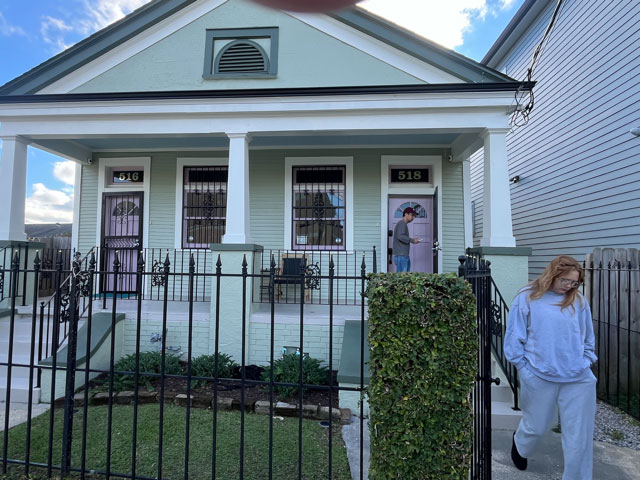 Green residential exterior repaint